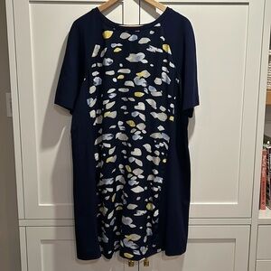 Willow and Thread Mini Dress Short Sleeves Straight Navy Patterns Size 2X